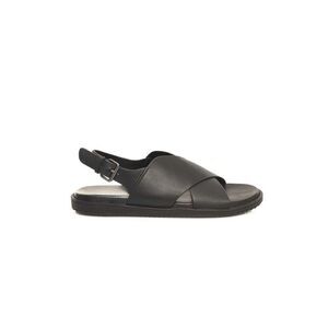 Cerruti 1881 Leather CrissCross Strap Sandals Men Black